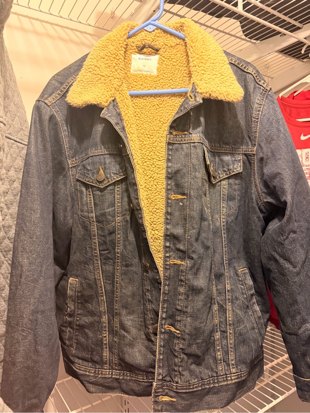 Old Navy Blue Denim Jacket with Yellow Sherpa Lining